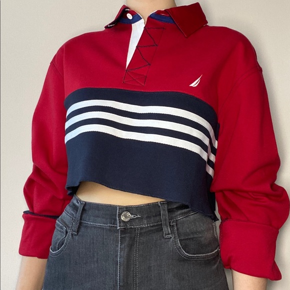 Brand New Nautica Cropped Rugby Jersey - Picture 2 of 3